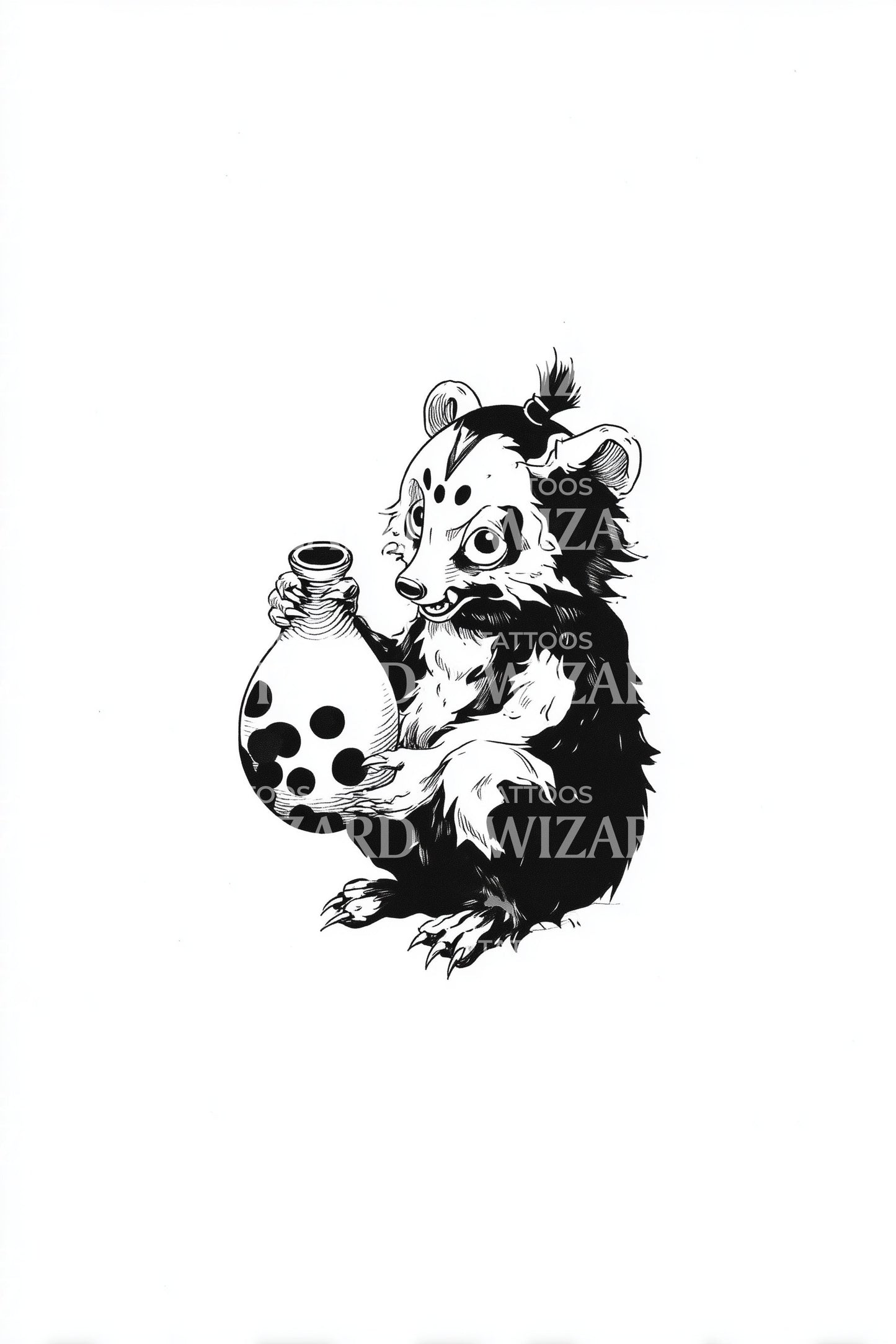 Idea tatuaggio barattolo con cuccioli di panda