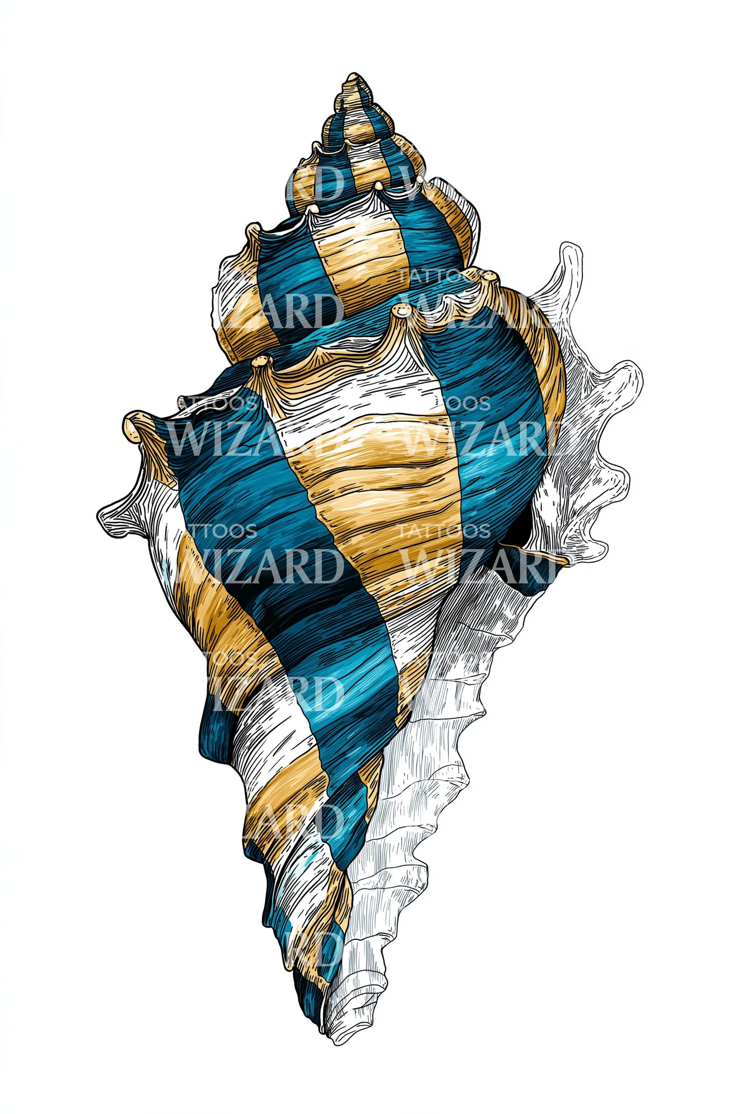 Bahamas schelp tattoo ontwerp