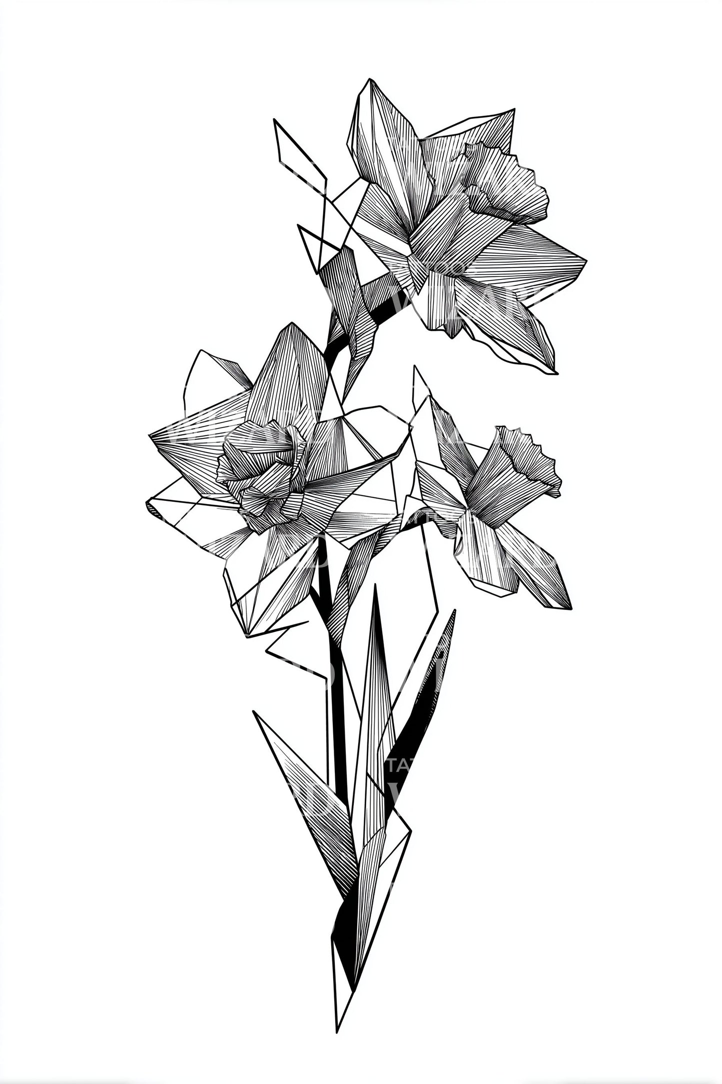 Diseño de tatuaje de corona de flores con espinas