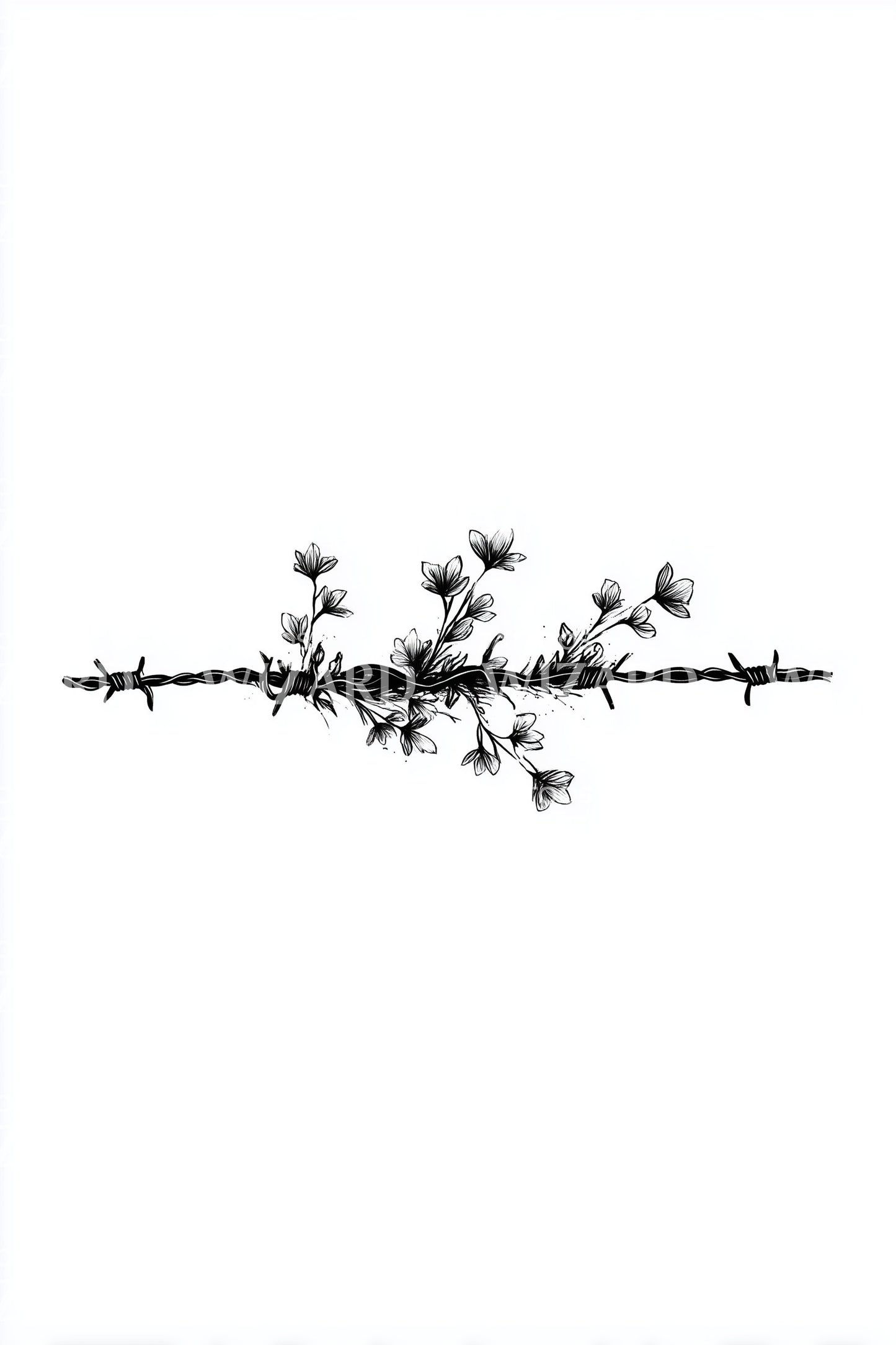 Barbed Blossom Divider Tattoo Idea