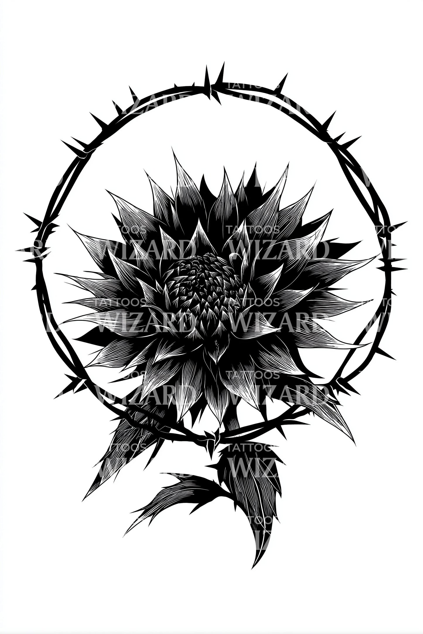 Taggig Dahlia Halo Tatuering Design