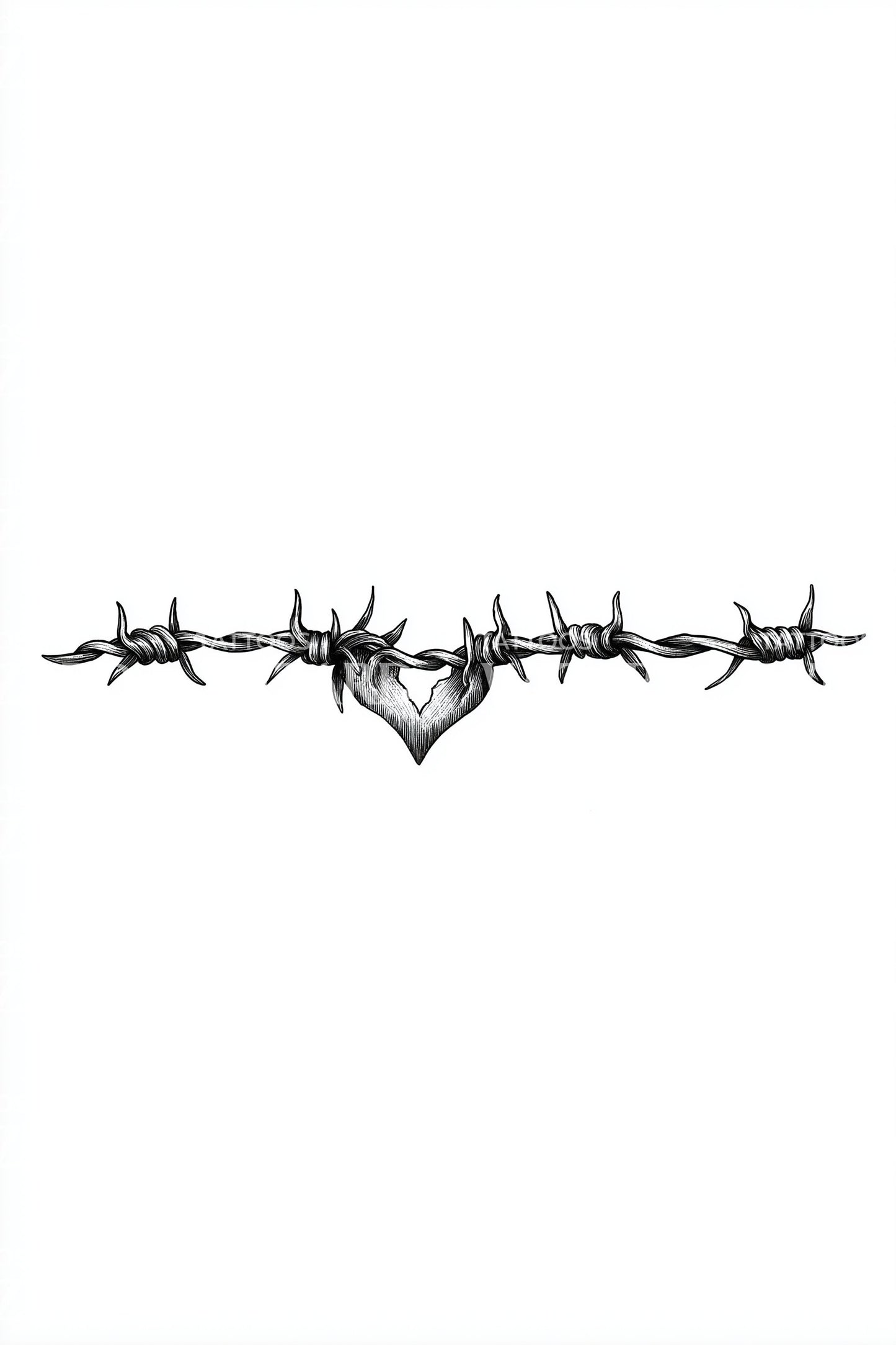 Barbed Wire Diamond Line Tattoo Design