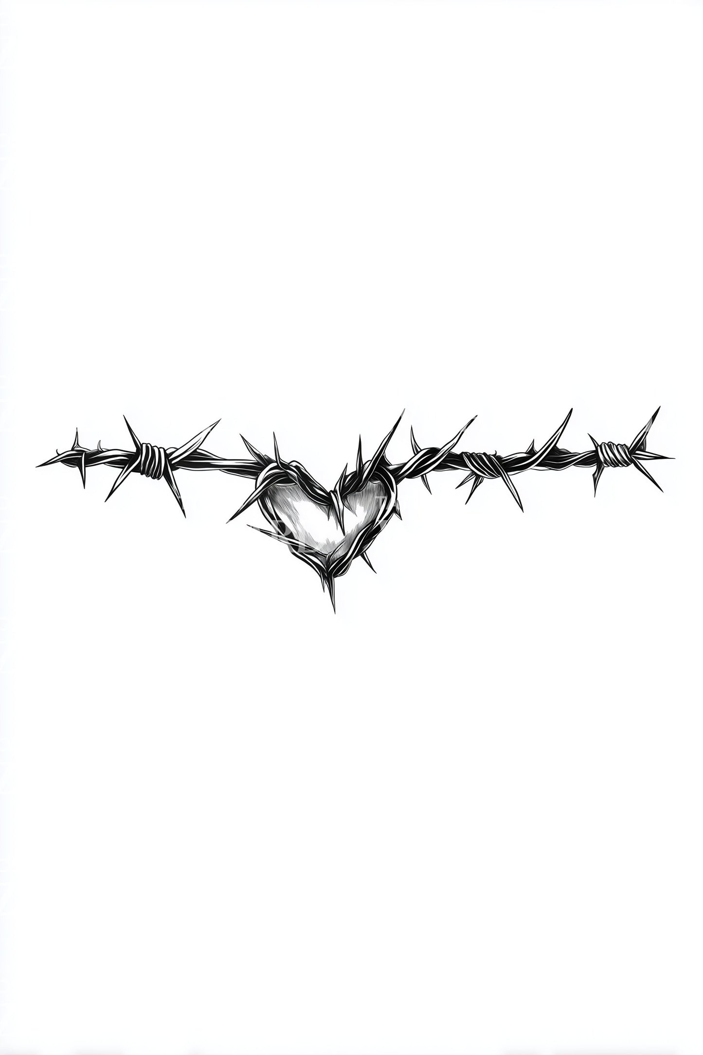 Barbed Wire Wing Span Tattoo Idea