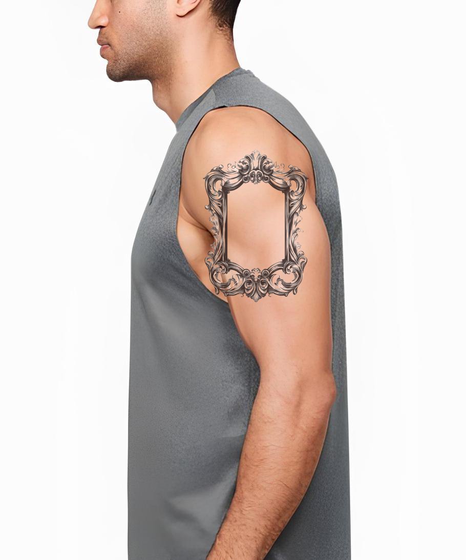 Barock Verziertes Rahmen Tattoo Design