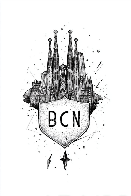 BCN Sagrada Silhouette Tattoo Idea