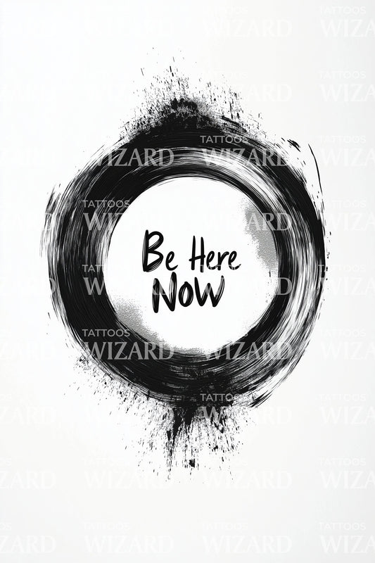 Be Here Now Enso Tattoo Design