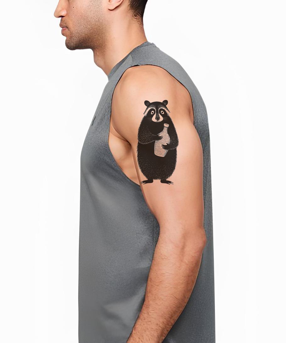 Design Tatuaggio Orso Sake Jar