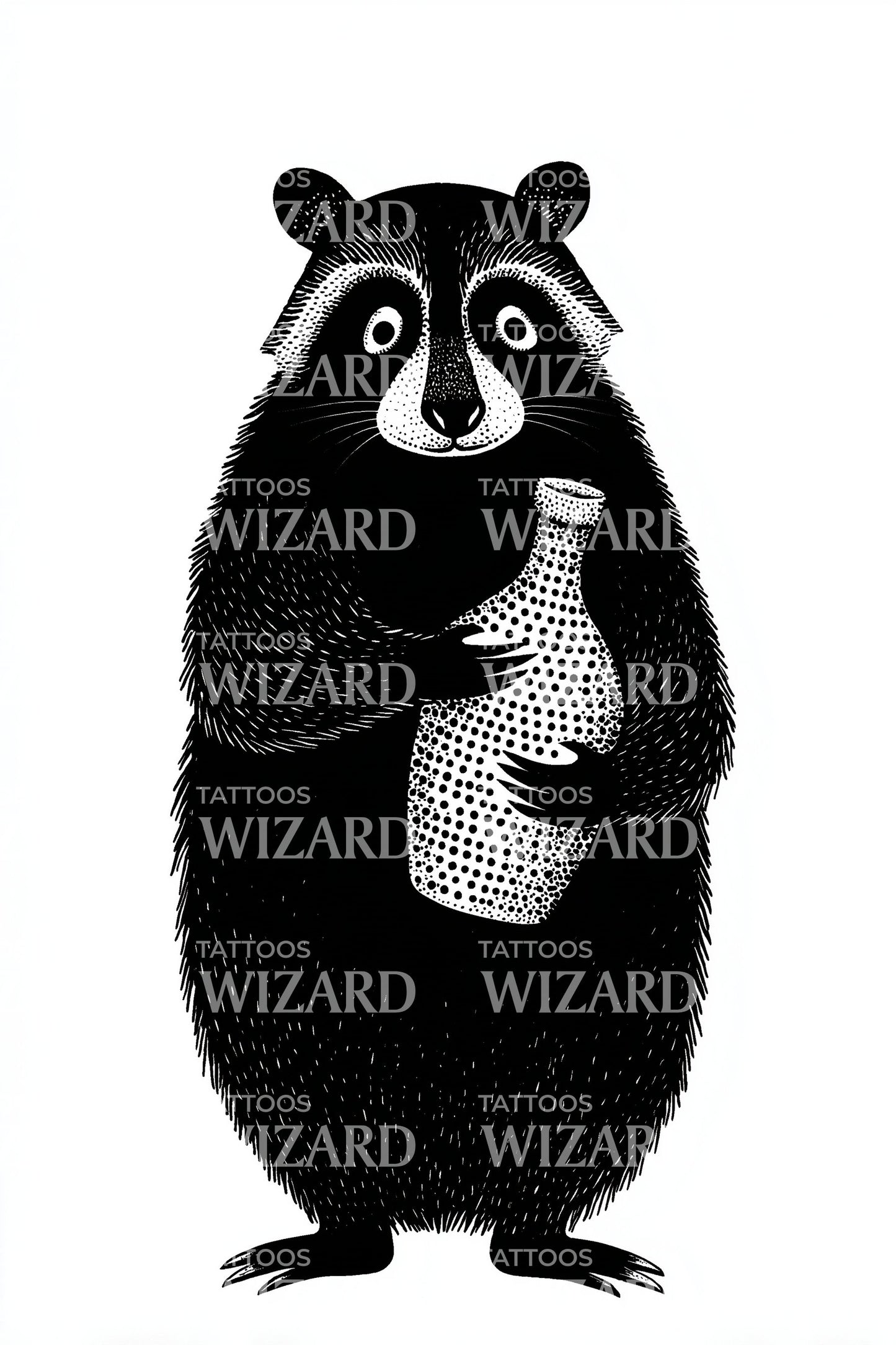 Design Tatuaggio Orso Sake Jar