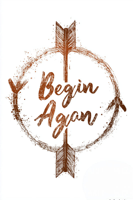 Begin Again Brush Tattoo Design
