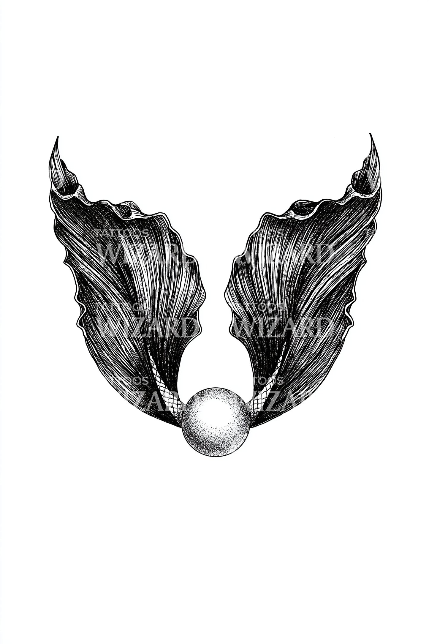 Design de Tatuagem Pérola Nadadeiras de Betta