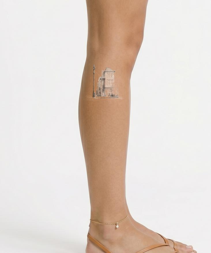 Desenho de Tatuagem Ilustração de Casa Fofa