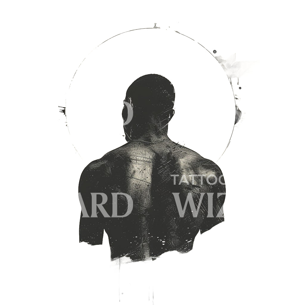 Black Man Back Tattoo Design