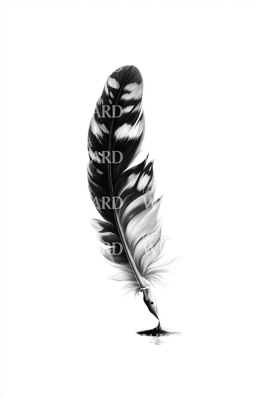 Black Quill Feather Tattoo Design