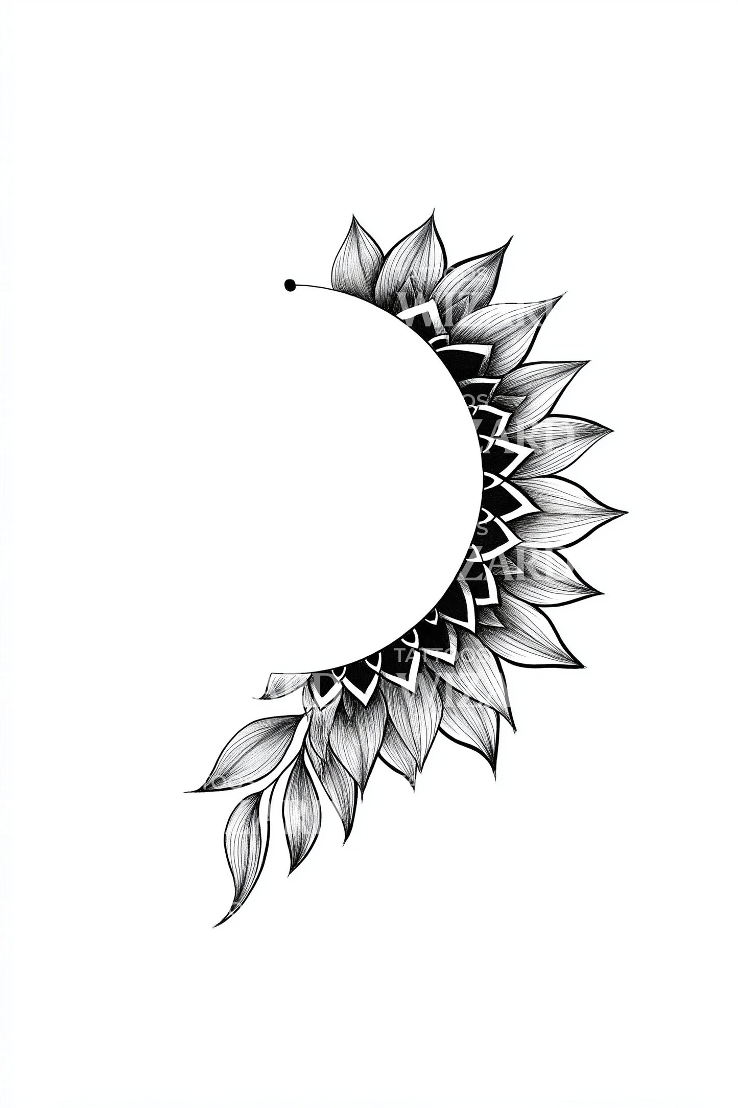 Blooming Crescent Right Tattoo Idea