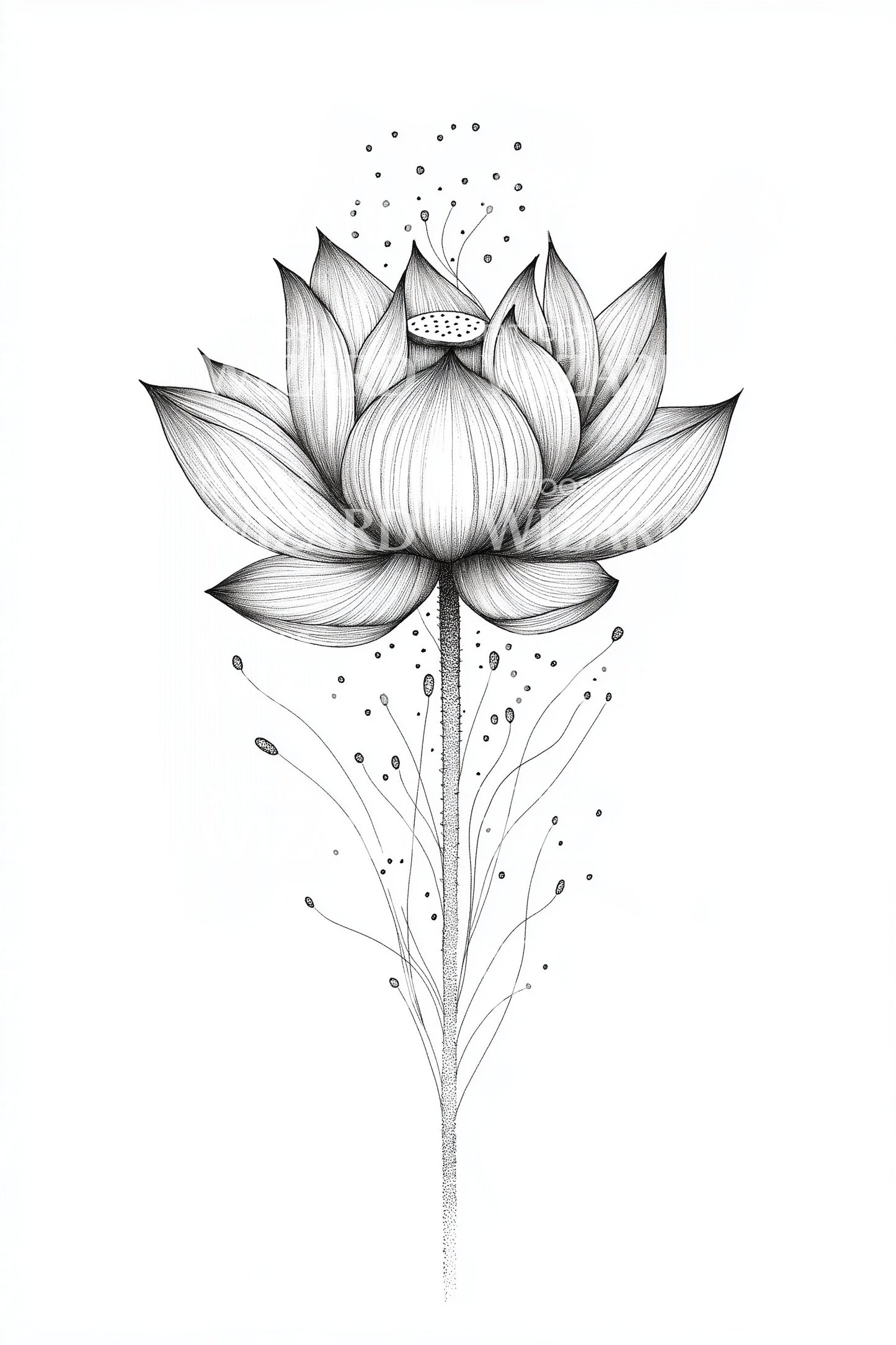 Idea per tatuaggio di fiore di loto in fiore
