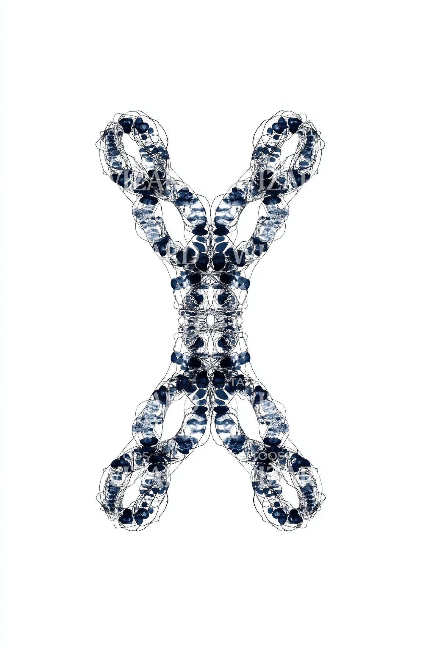 Blue Chromosome Pattern Tattoo Design
