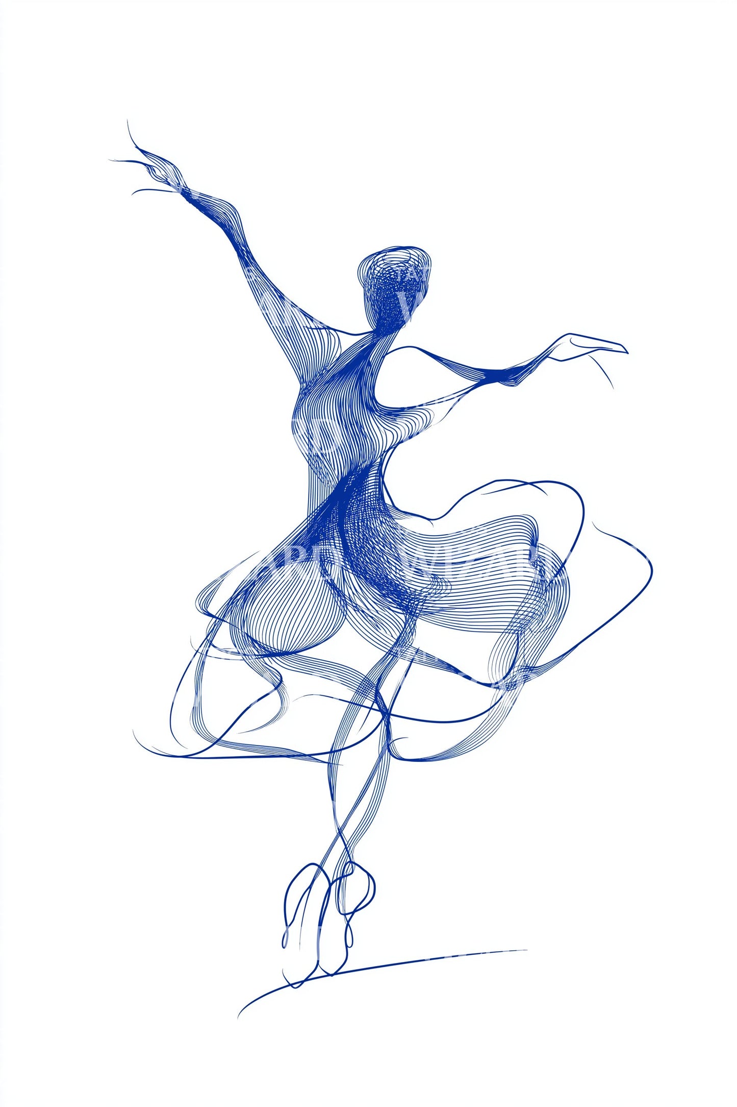 Blå Rök Ballerina Tatuering Design