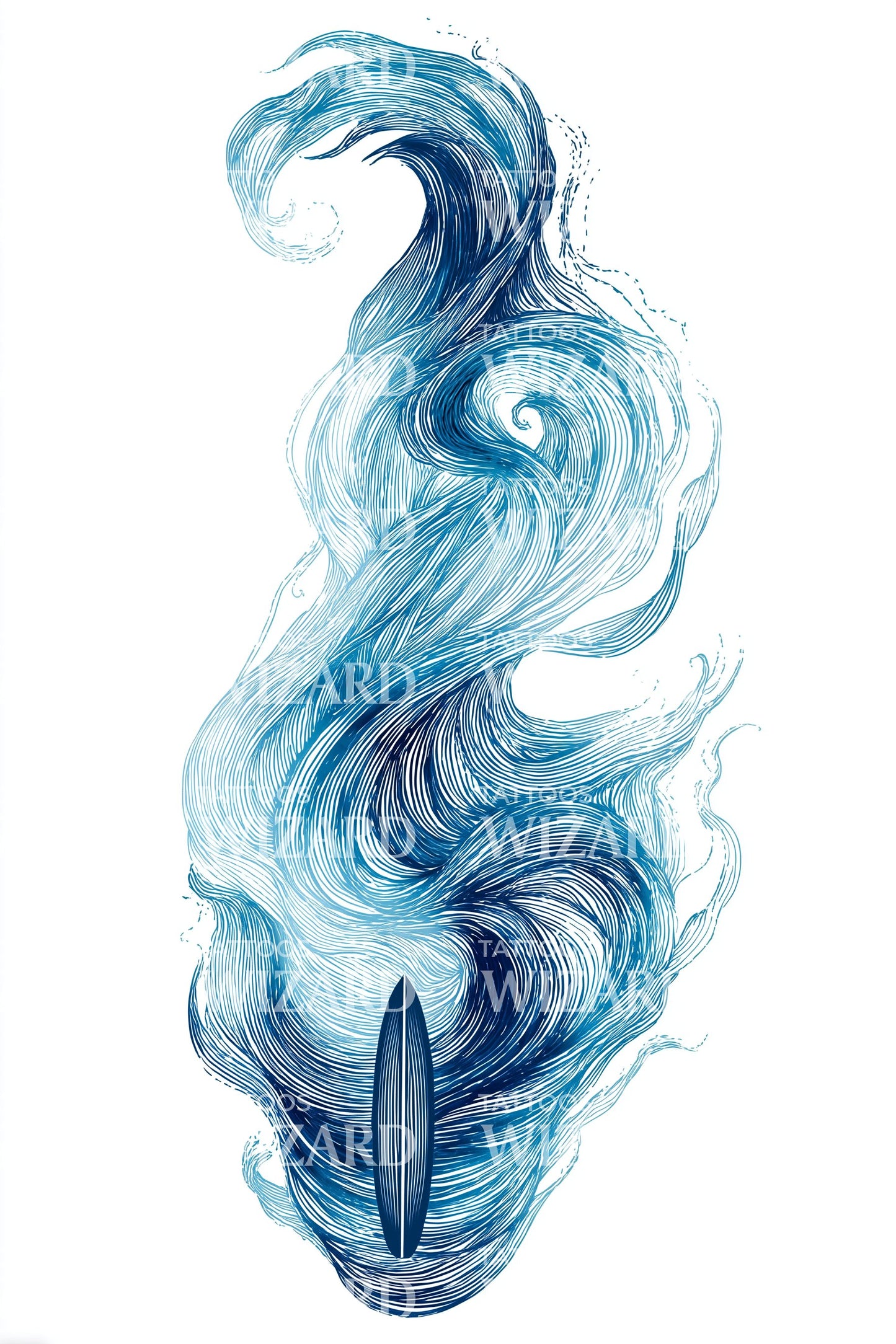 Blue Water Spirit Tattoo Design