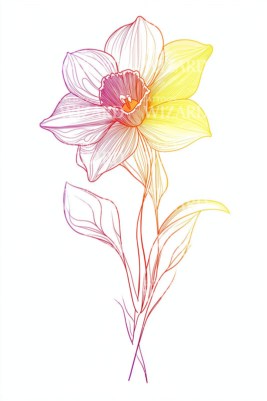 Desenho de Tatuagem Desvanecimento de Pétala Corada