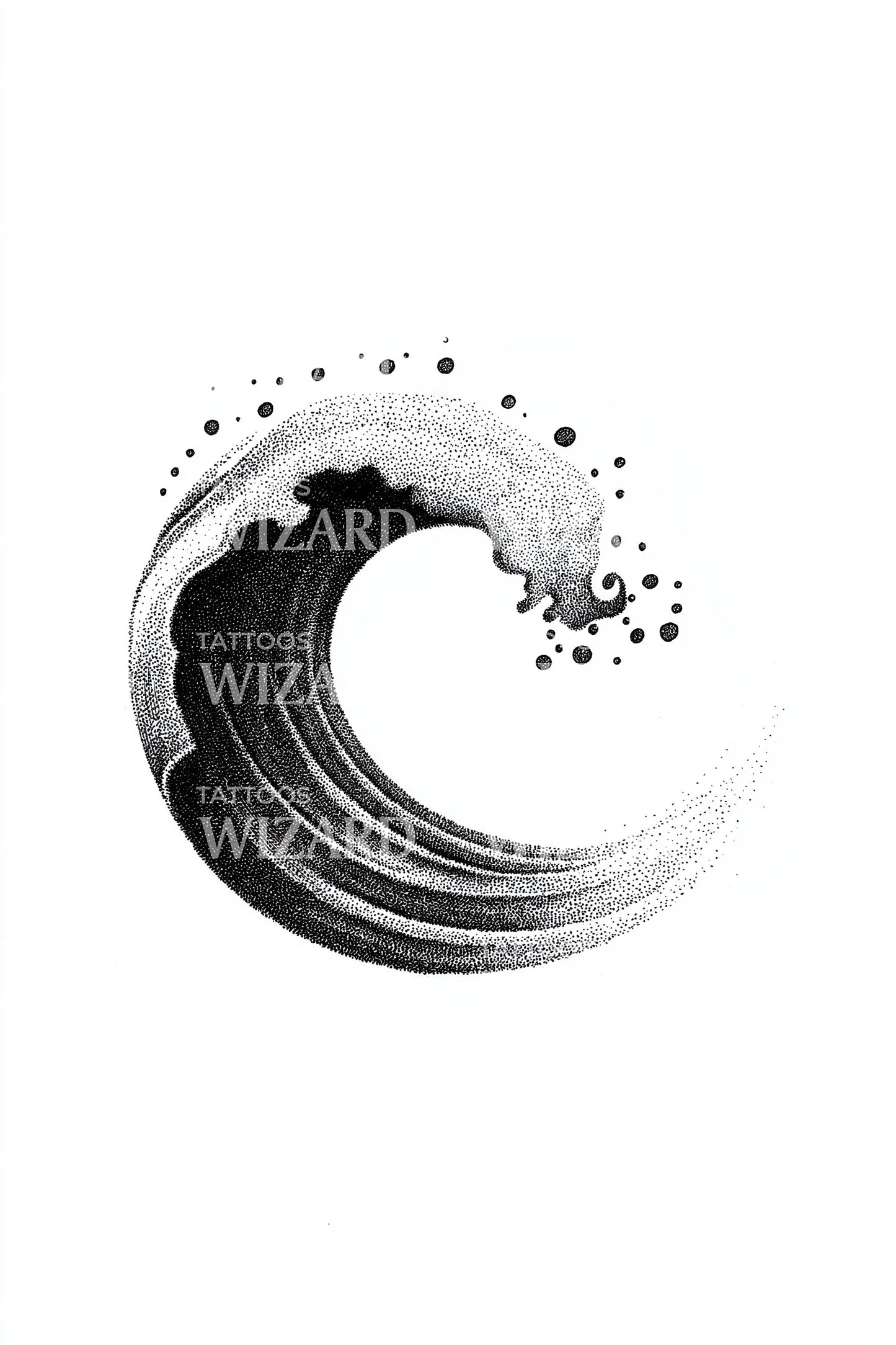 Bold Brush Wave Tattoo Illustration