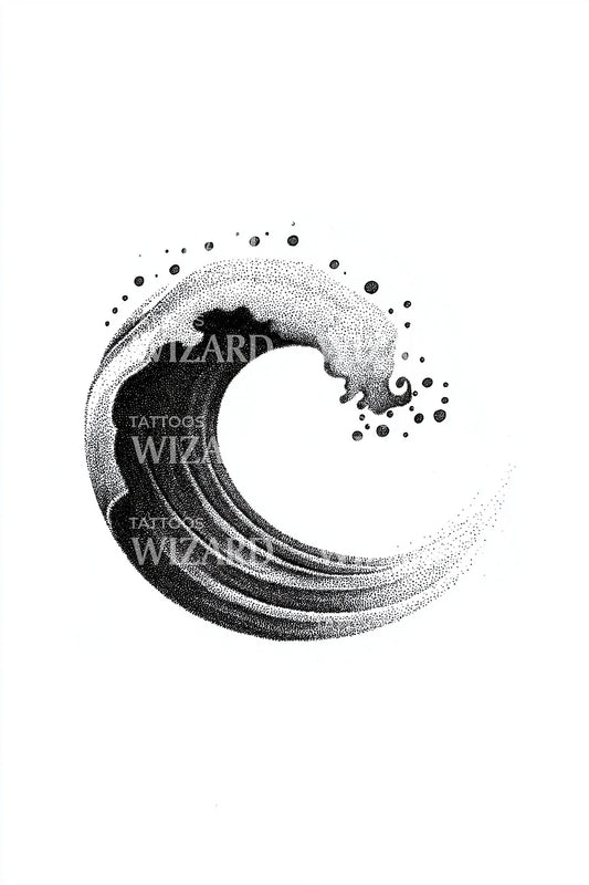 Bold Brush Wave Tattoo Illustration