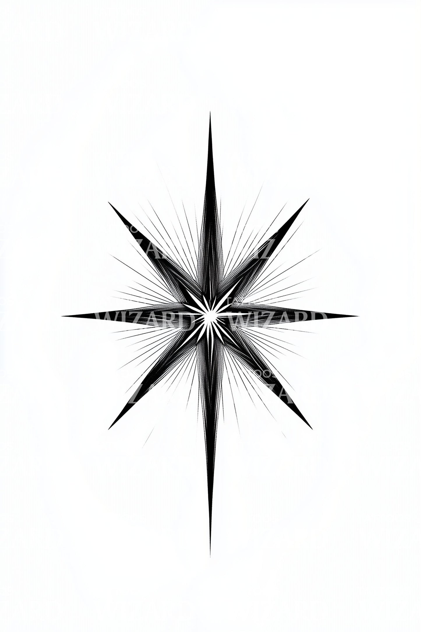 Bold Compass Star Tattoo Design