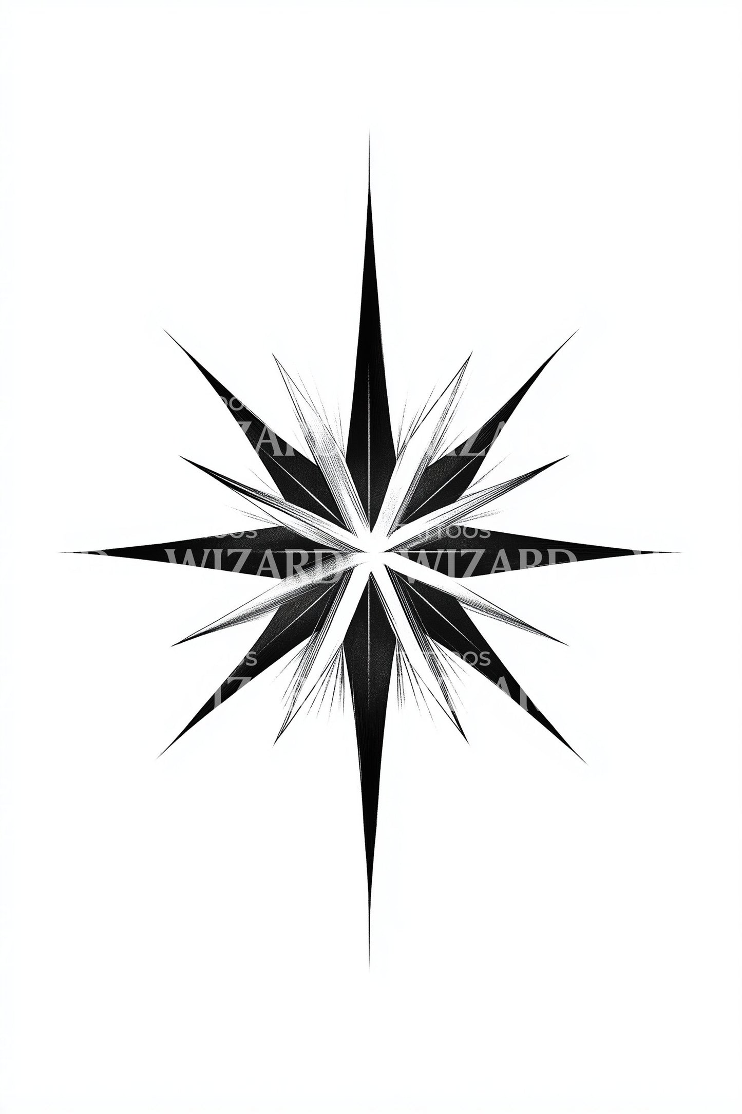 Gedurfd Kompas Ster Tatoeage Ontwerp