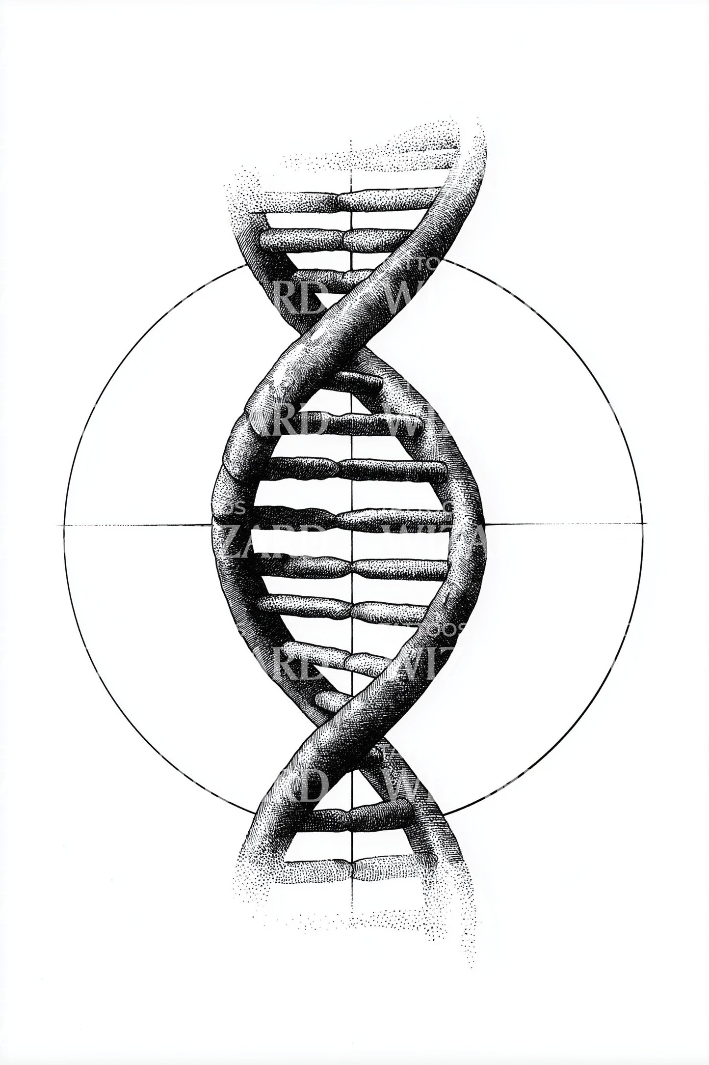 Bold DNA Strand Tattoo Design