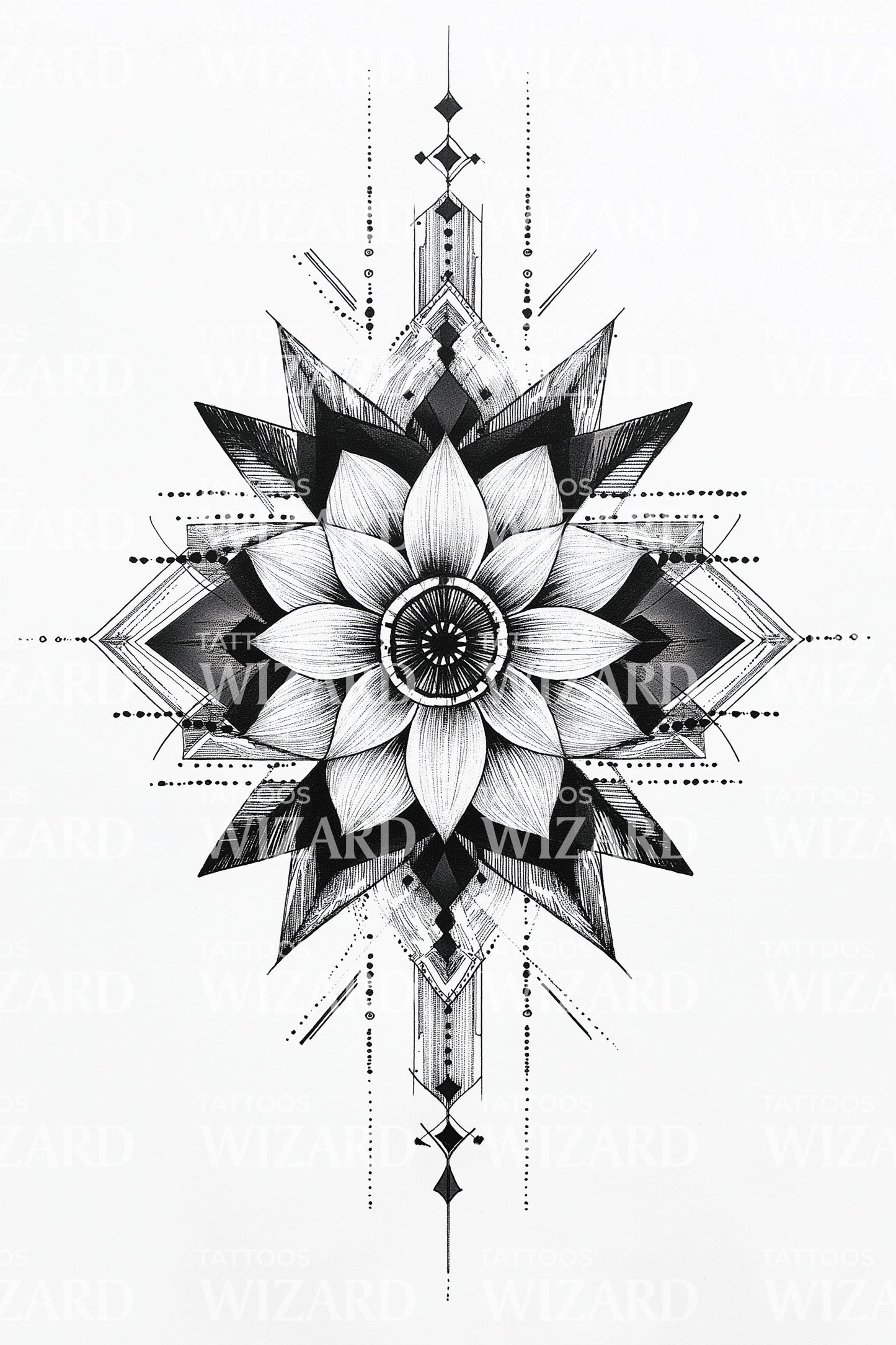 Design de Tatuagem Mandala de Lótus Ousada