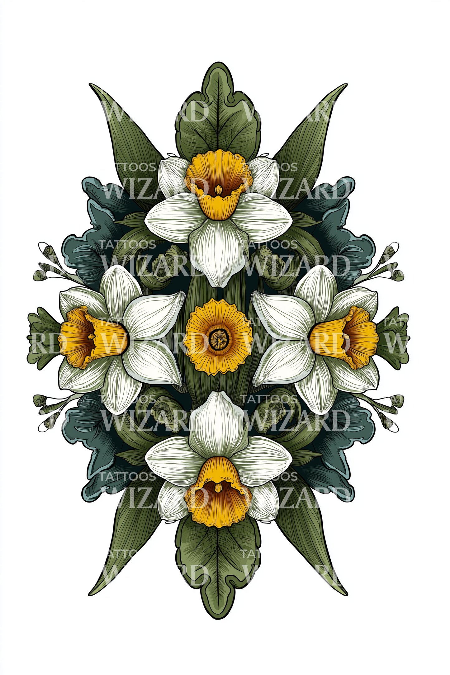Ideia de Tatuagem Mandala Floral Botânica