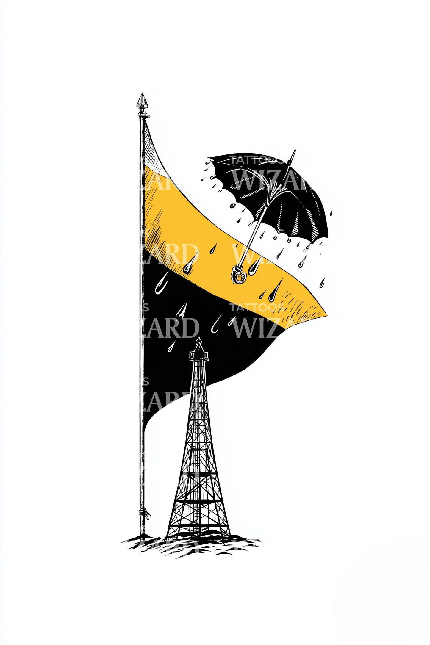 Brunei Royal Umbrella Tattoo Design