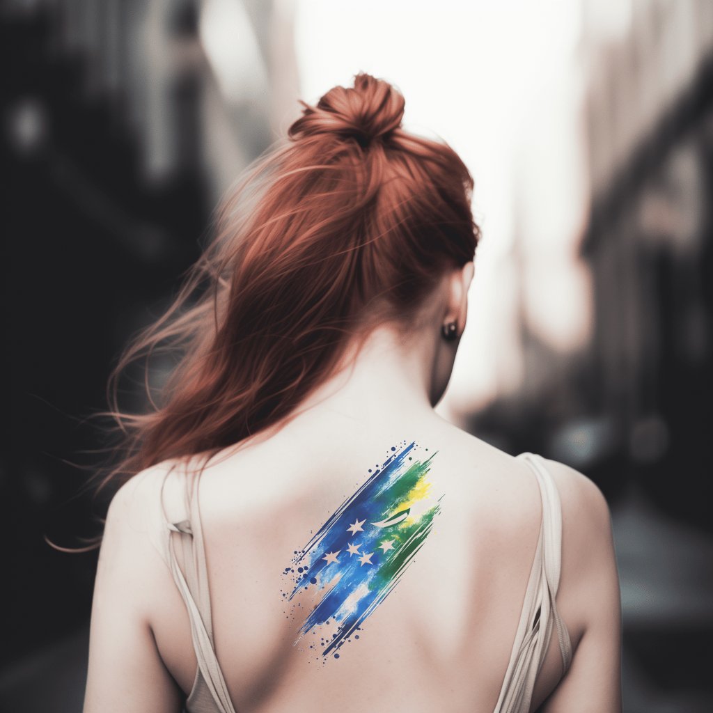 Design del tatuaggio bandiera dell'isola a pennellate