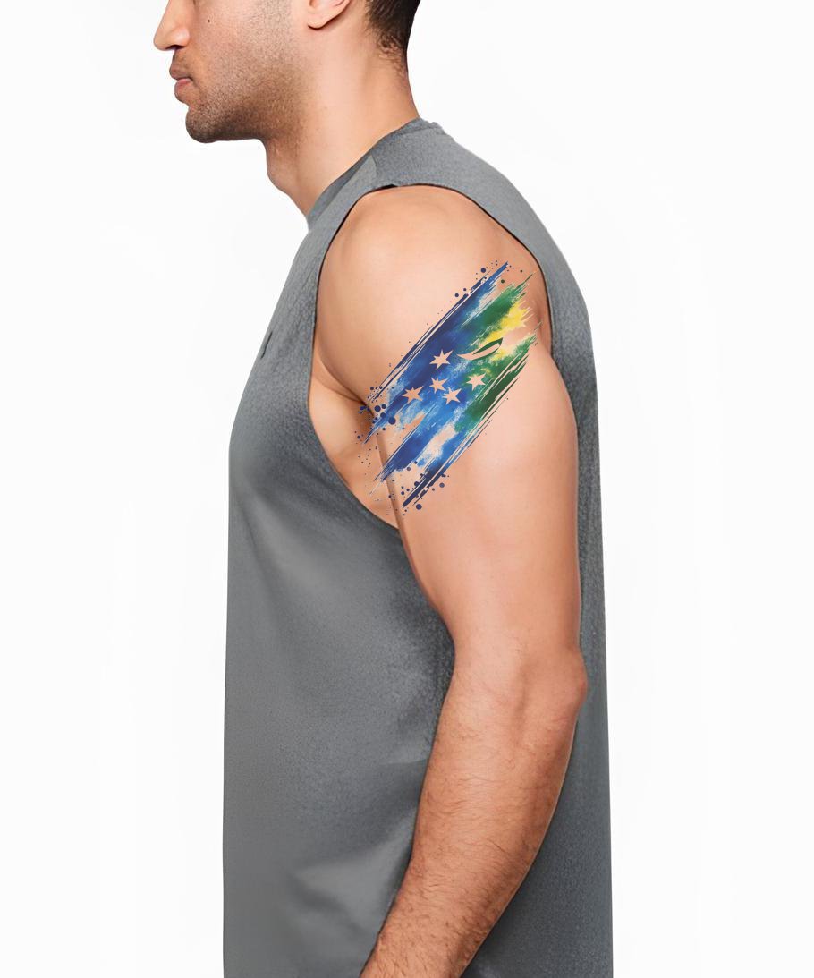 Design del tatuaggio bandiera dell'isola a pennellate