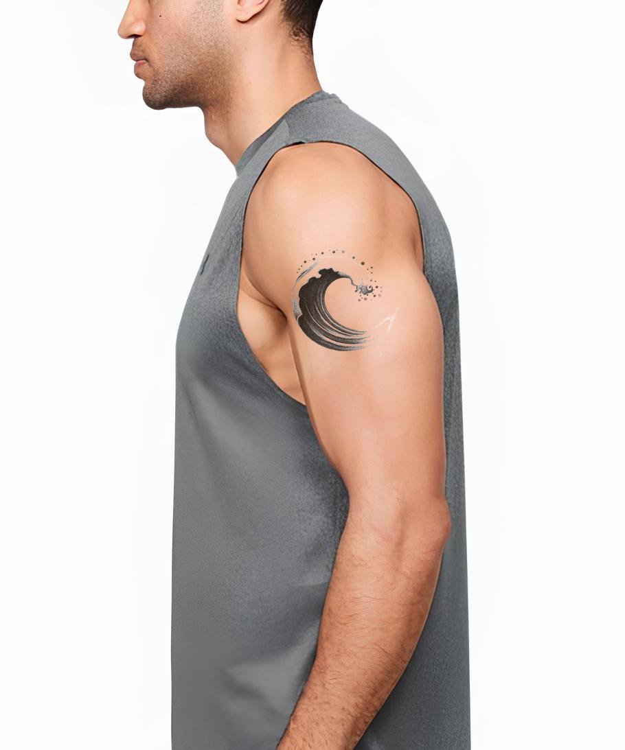 Bold Brush Wave Tattoo Illustration