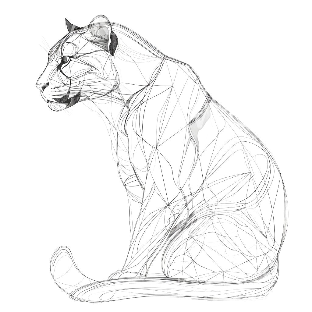Draft Sketch Lioness Tattoo Design