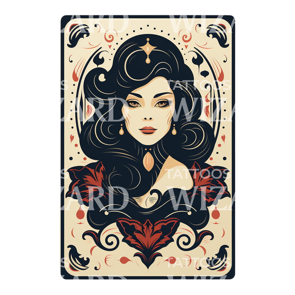 Tarot Card Witch Tattoo Design