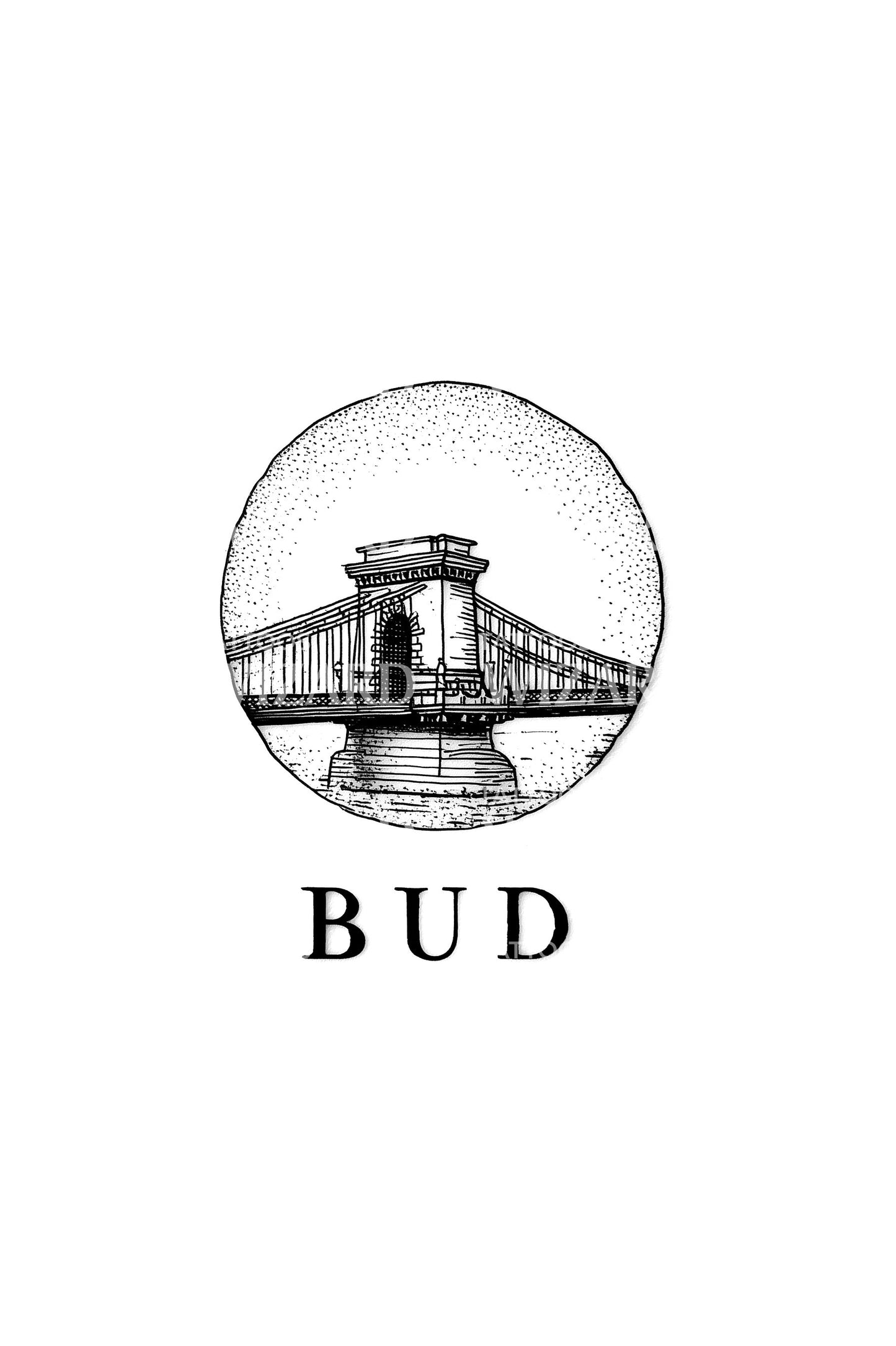Budapest BUD Bridge Tattoo Design