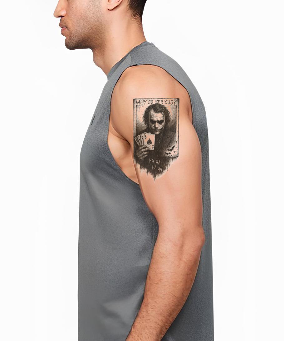Brændt Joker Kort Tatoveringsdesign