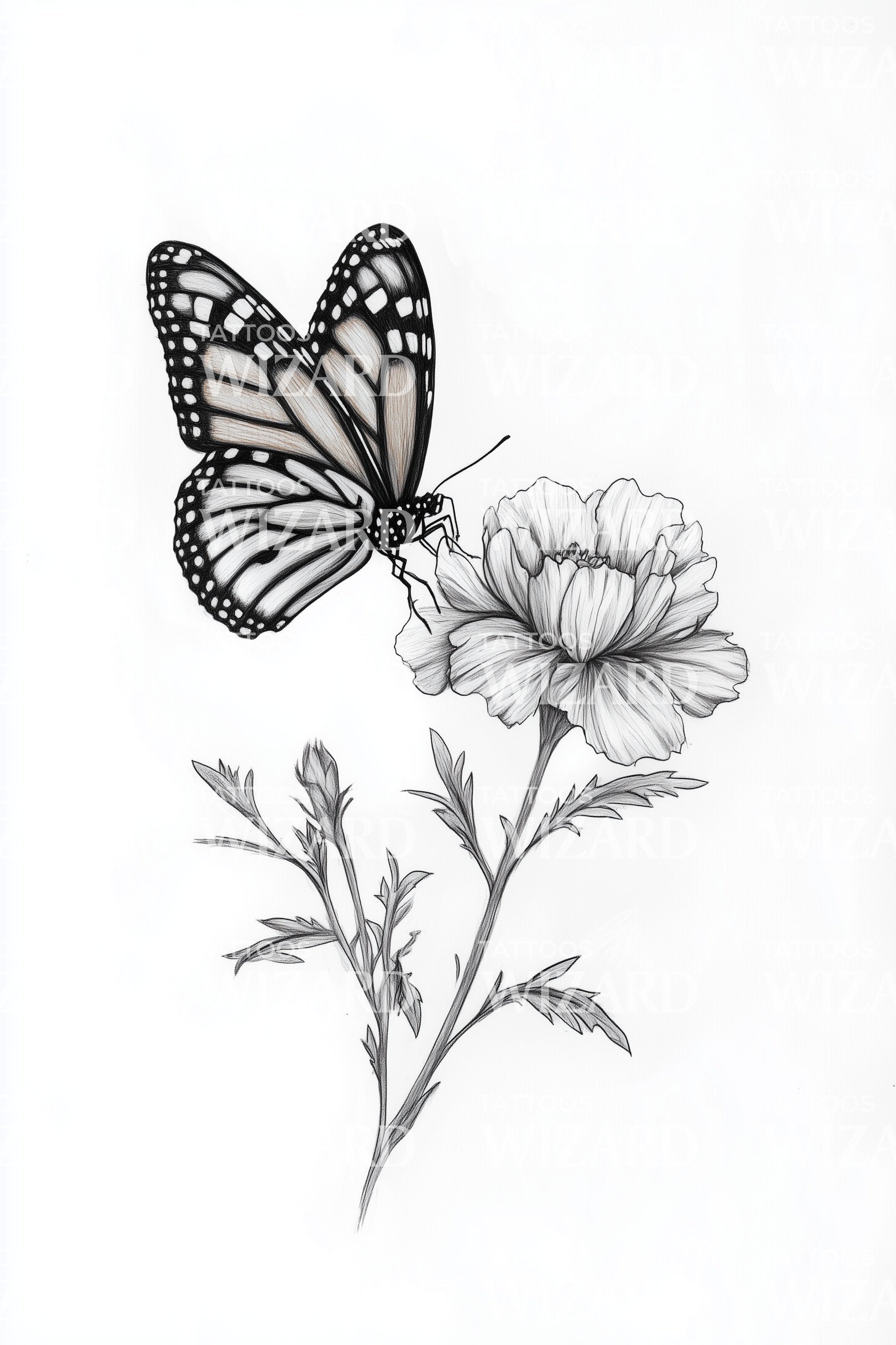 Butterfly and Flower Tattoos That Bloom