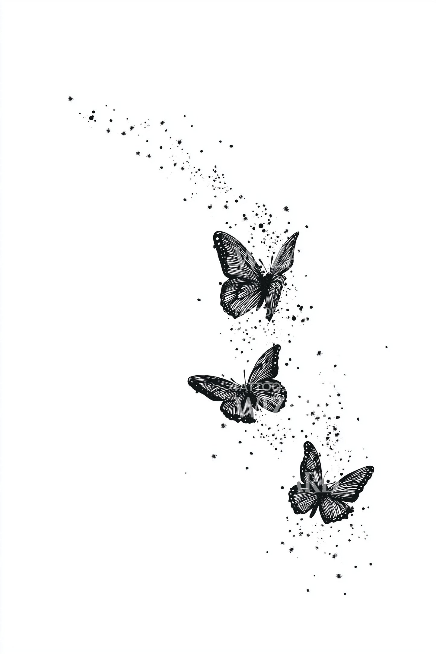 Butterfly Particle Scatter Tattoo Illustration