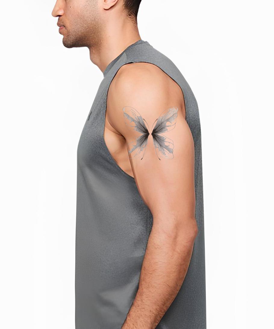 Sanft Schattierte Schmetterling Tattoo Idee
