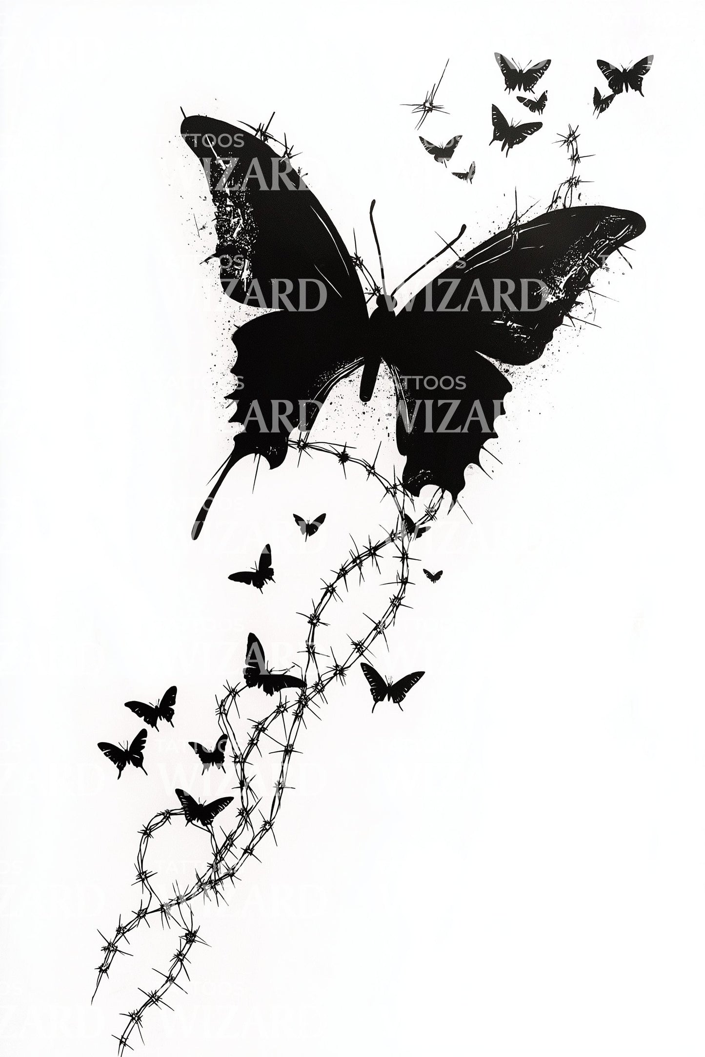 Butterfly Swarm Metamorphosis Tattoo Idea