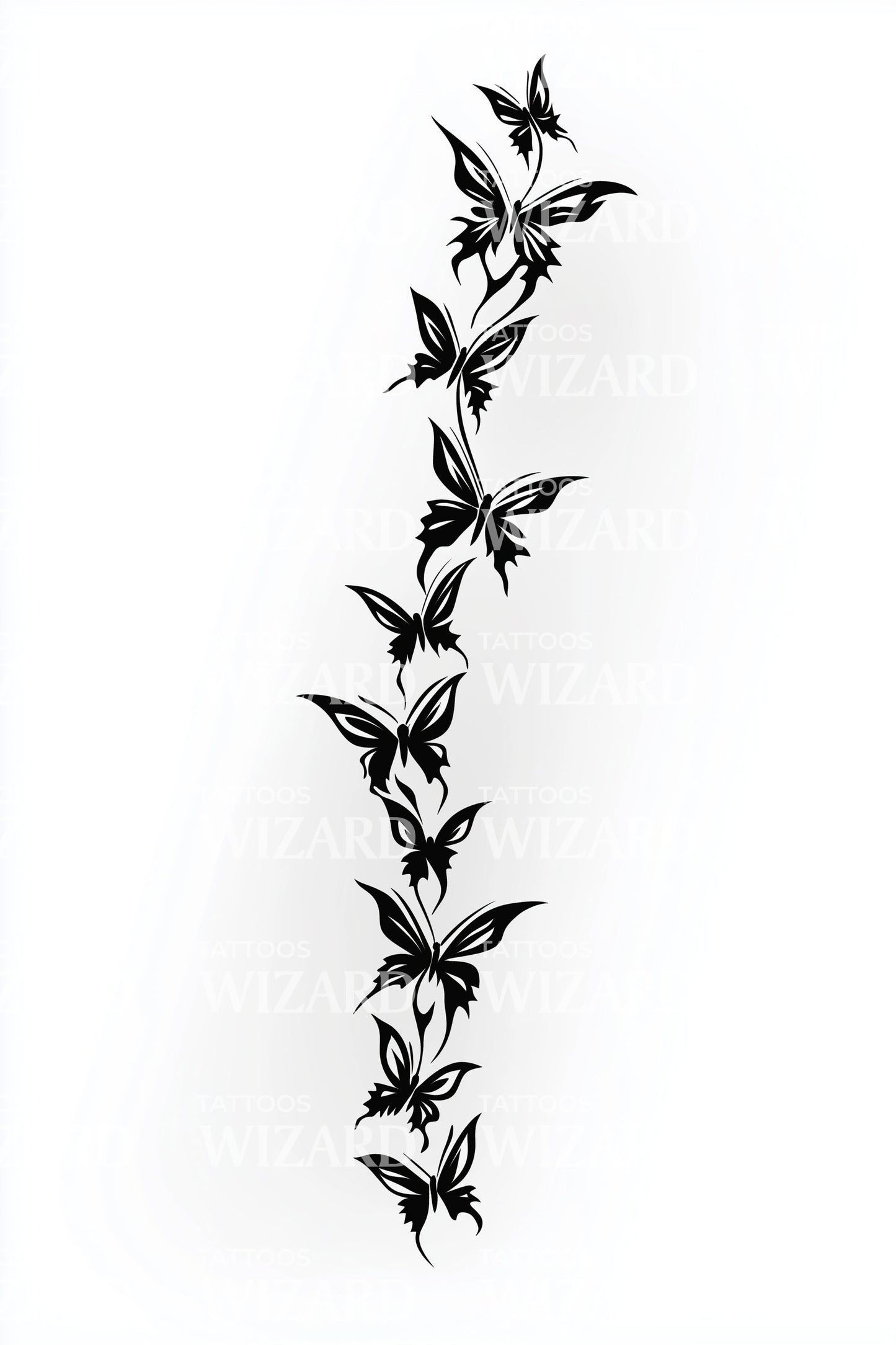 Schmetterlings-Reben-Pfad Tattoo-Design