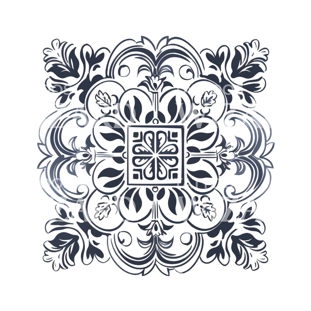 Grey Traditional Pattern Tattoo Design