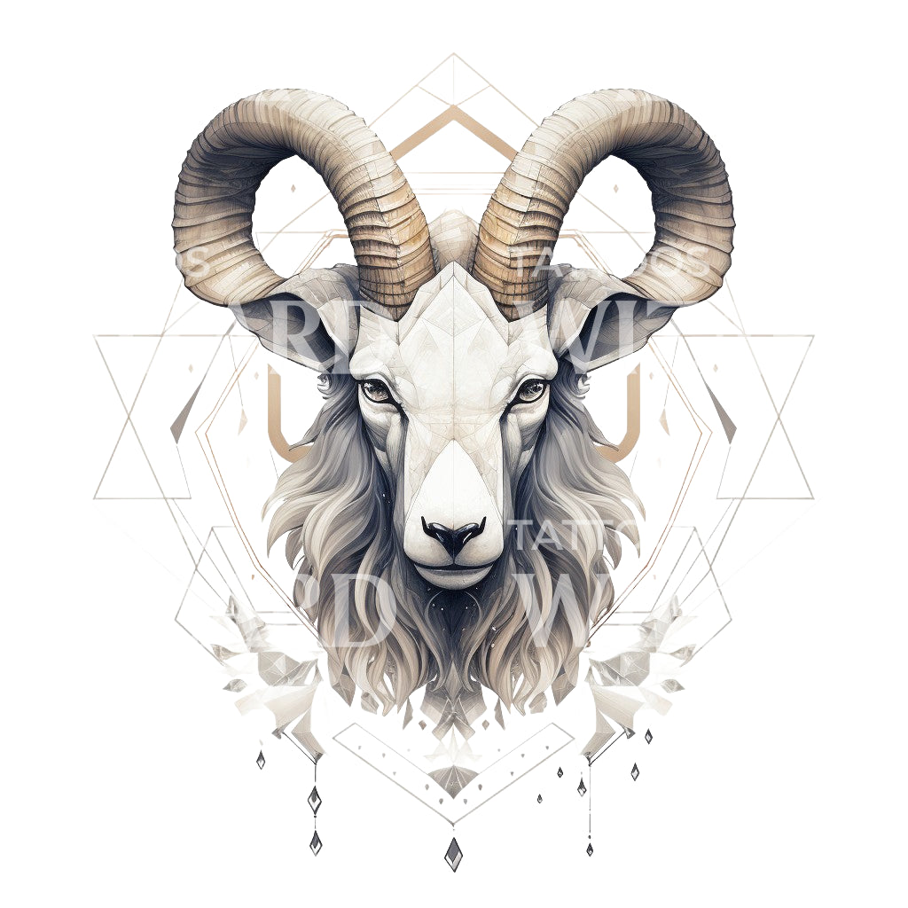 Capricorn Zodiac Sign Tattoo Design