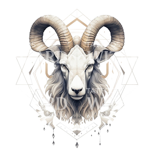 Capricorn Zodiac Sign Tattoo Design
