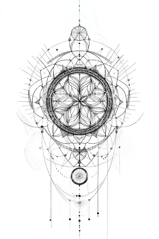 Design del tatuaggio asse del loto celestiale