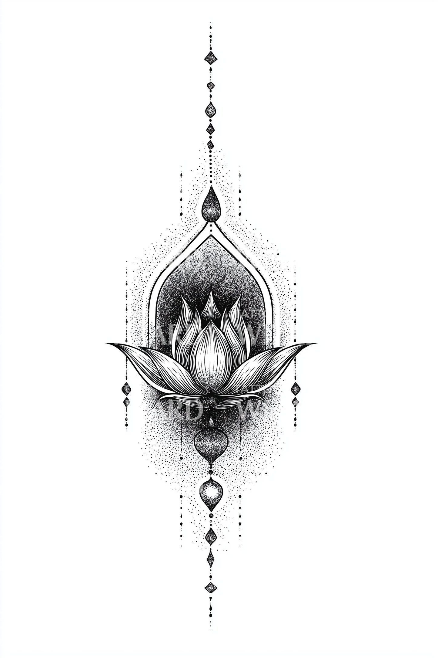 Himmlisches Lotus-Portal Tattoo-Design