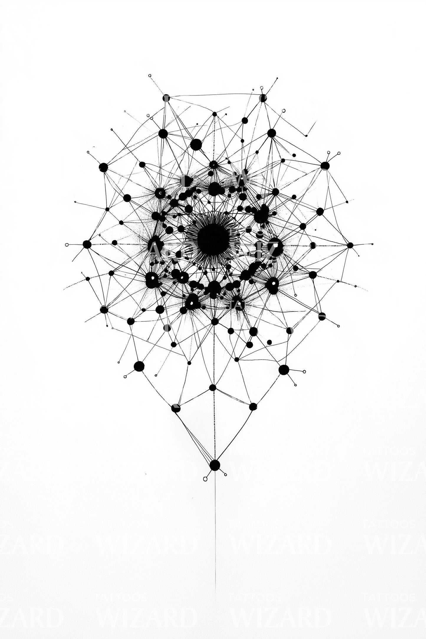 Desenho de Tatuagem de Estrela Mandala Celestial
