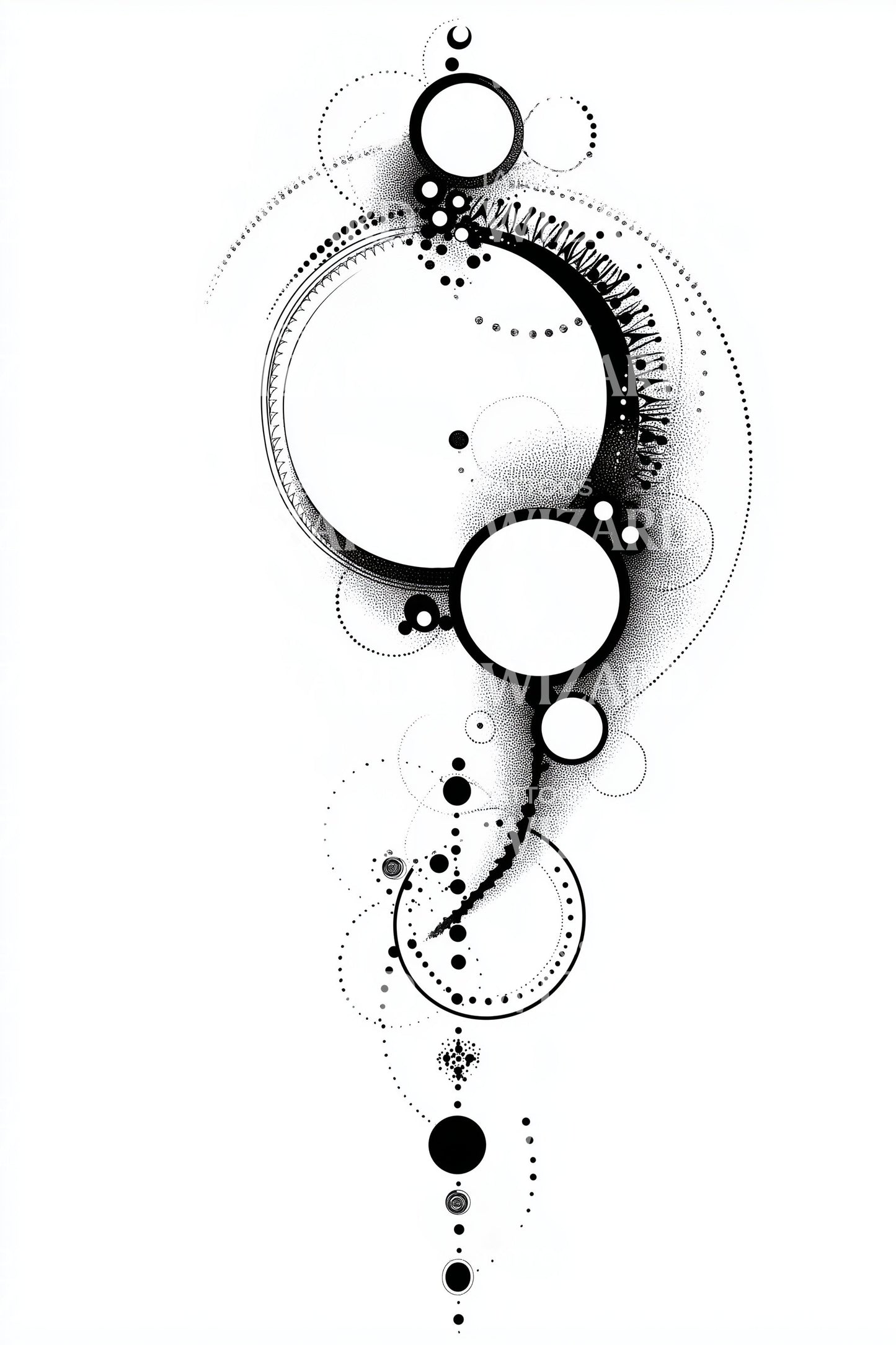 Design de Tatuagem Fluxo da Órbita Celestial